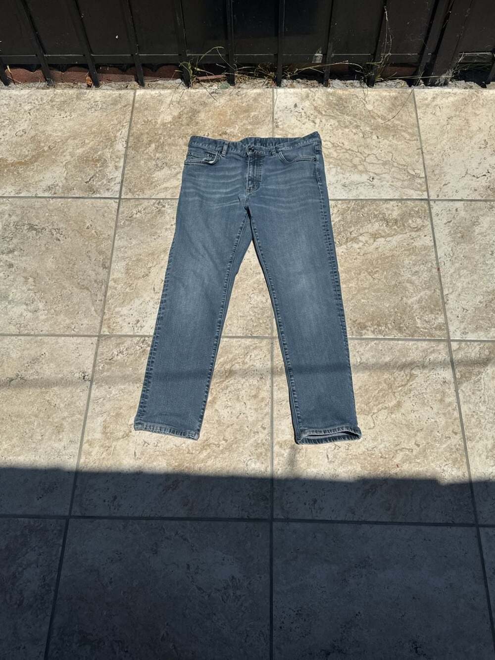 Zegna Men's Medium Wash Straight Fit Denim Jeans